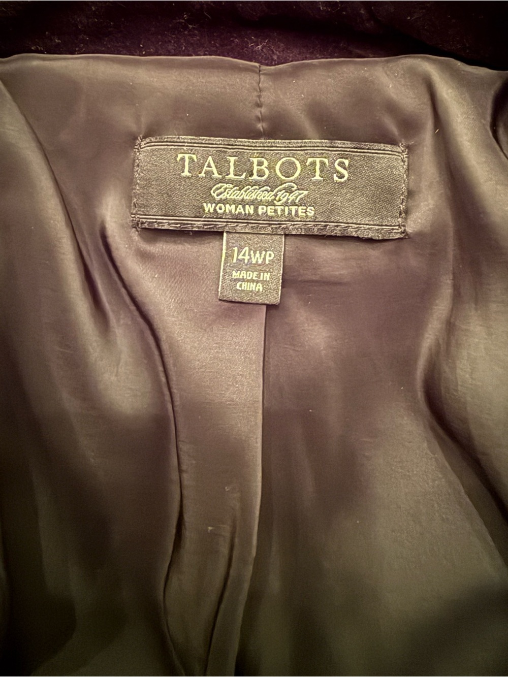 Talbots Women Petites 14 Black Velvet Button Front Blazer Jacket Utility Pocket - Picture 4 of 14